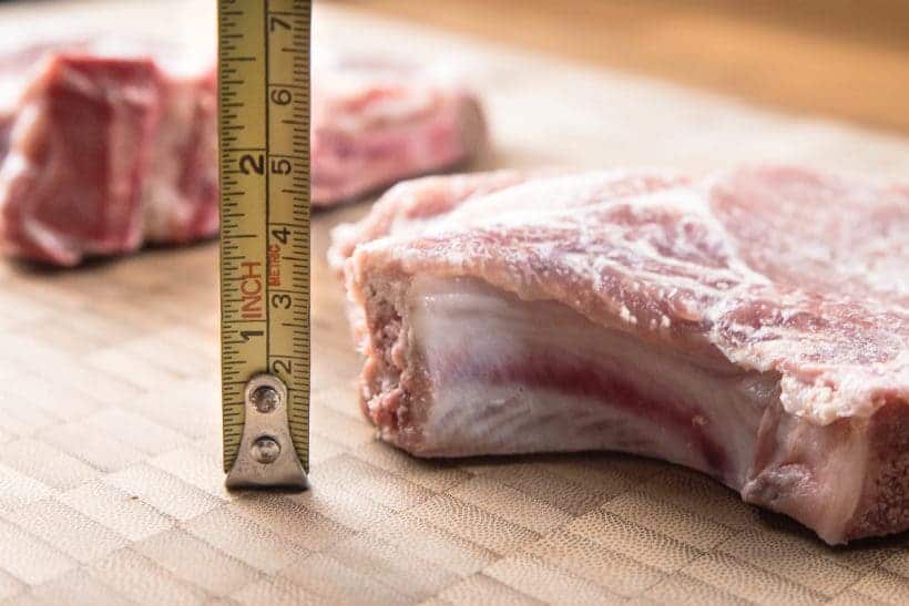 Pressure Cooker Pork Chops and Applesauce Recipe, thickness of the pork chops