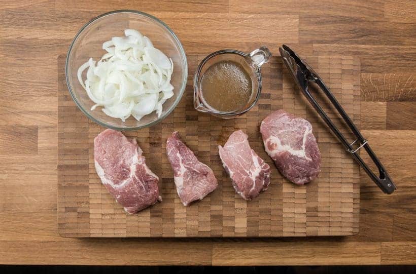 Pressure Cooker Pork Chops in HK Onion Sauce Recipe 港式洋葱豬扒 Ingredients
