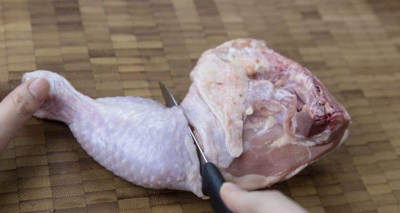 how to separate chicken quarters into chicken thighs and chicken legs