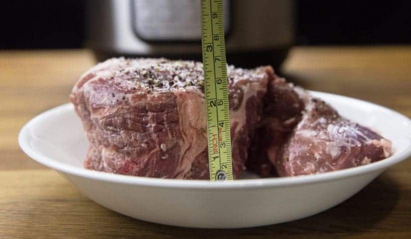 thickness of pork butt meat or pork shoulder meat
