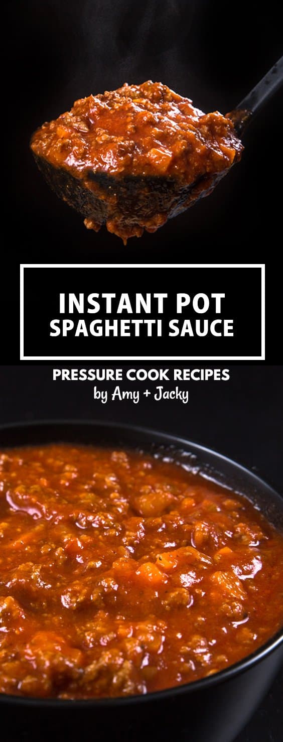 Easy Homemade Instant Pot Spaghetti Sauce Recipe (Pressure Cooker Spaghetti Sauce): Thick, rich Pasta Sauce and Meat Sauce packed with homey umami flavors.