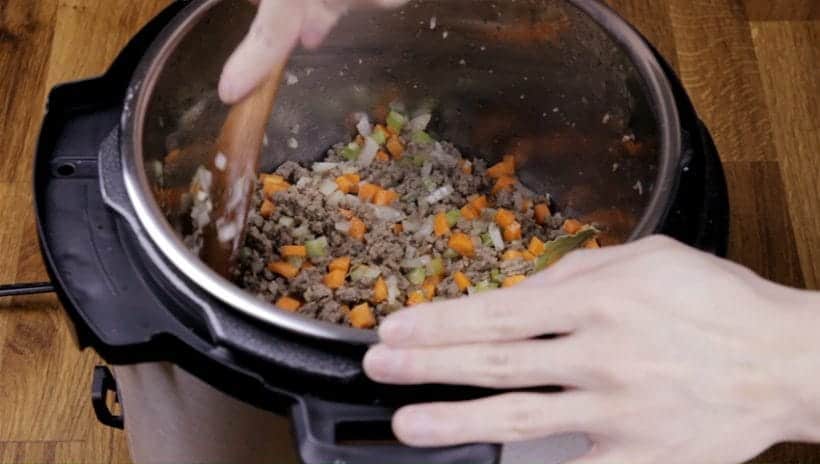 Instant Pot Spaghetti Sauce Recipe: Saute Vegetables