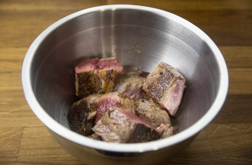 Instant Pot HK Garlic Beef Rice Bowl: Cubed chuck steak