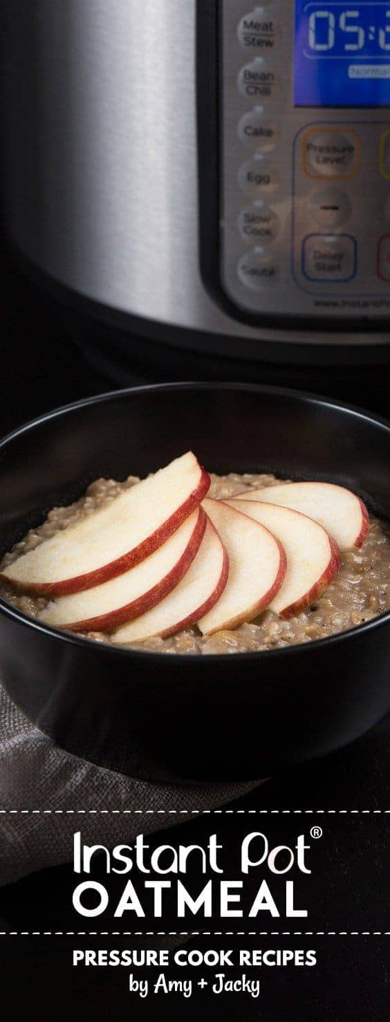 Healthy Hearty Instant Pot Oatmeal Recipe (Pressure Cooker Oatmeal): Make this creamy apple cinnamon oatmeal to comfort and warm your heart in the morning!