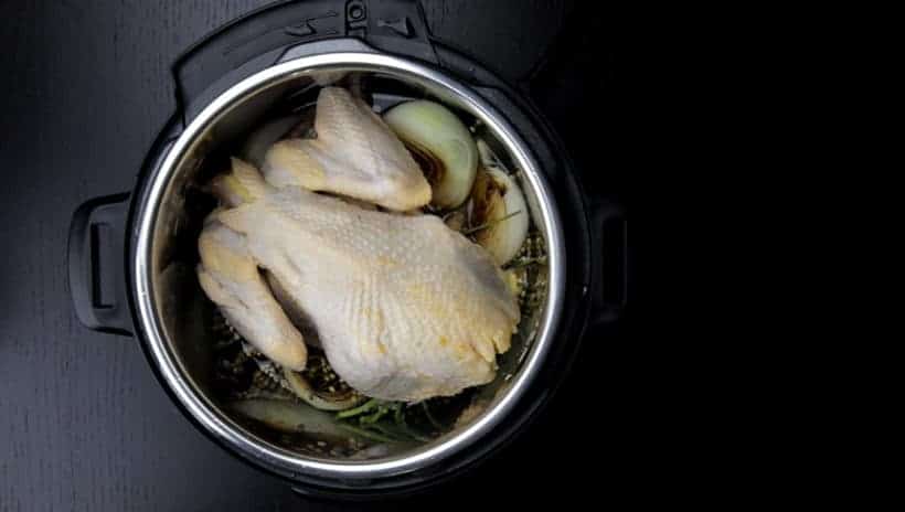 Make Easy Homemade Instant Pot Pho Ga Recipe (Pressure Cooker Pho Ga): pressure cook whole chicken in Instant Pot Pressure Cooker