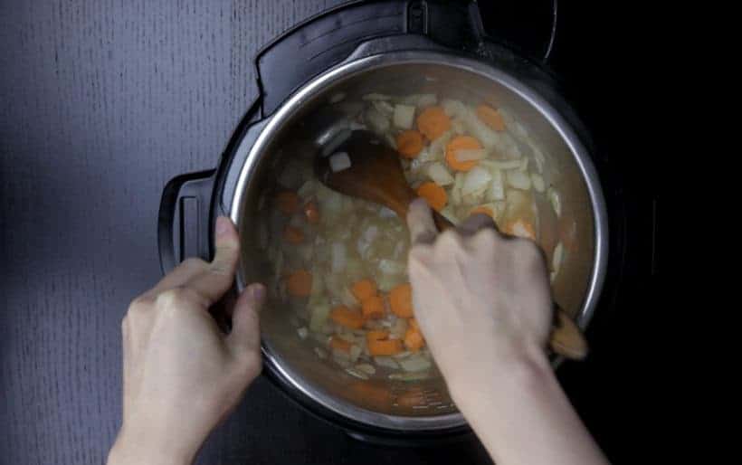 Instant Pot Tomato Soup Recipe (Pressure Cooker Tomato Soup): deglaze Instant Pot with homemade chicken stock