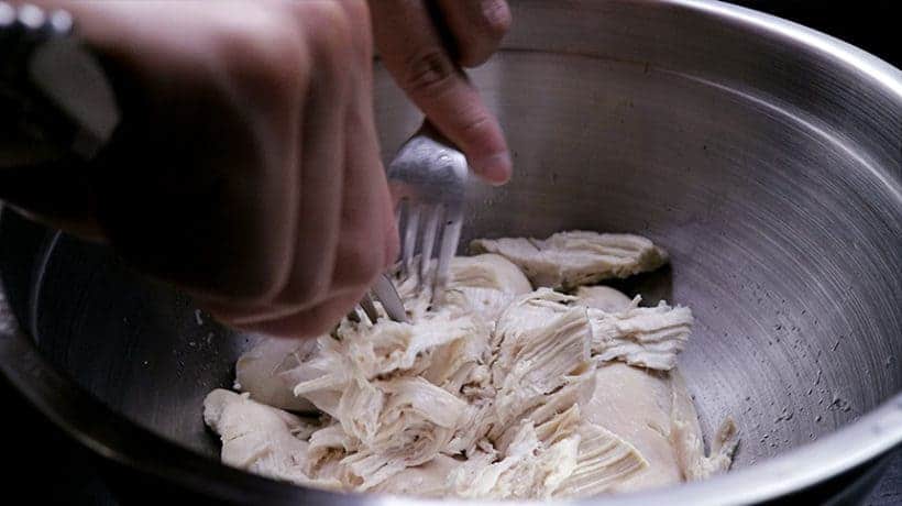 Refreshing Low Carb Instant Pot Sesame Shredded Chicken Recipe (Pressure Cooker Shredded Chicken): shred Instant Pot Chicken Breast with forks or by hand