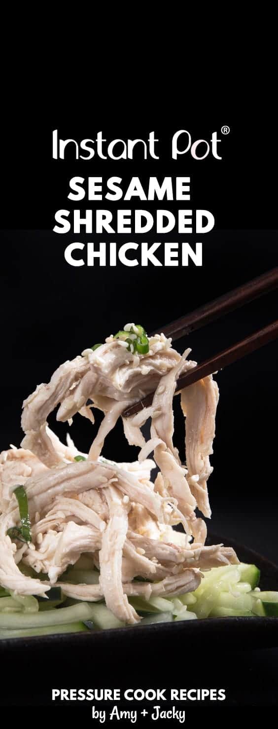 Refreshing Low Carb Instant Pot Sesame Shredded Chicken Recipe (Pressure Cooker Shredded Chicken): Super Easy and Quick to make this flavorful and appetizing pulled chicken meal.