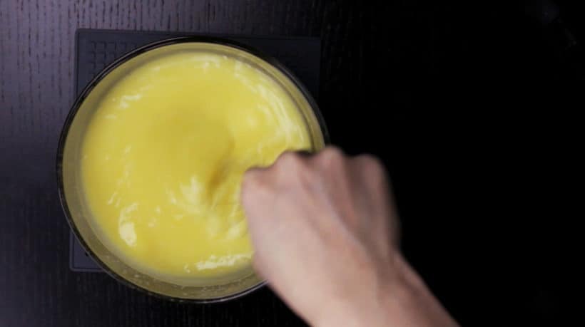 Instant Pot Lemon Curd Recipe (Pressure Cooker Lemon Curd): add unsalted butter and use a silicone whisk to emulsify the butter with the lemon curd egg mixture