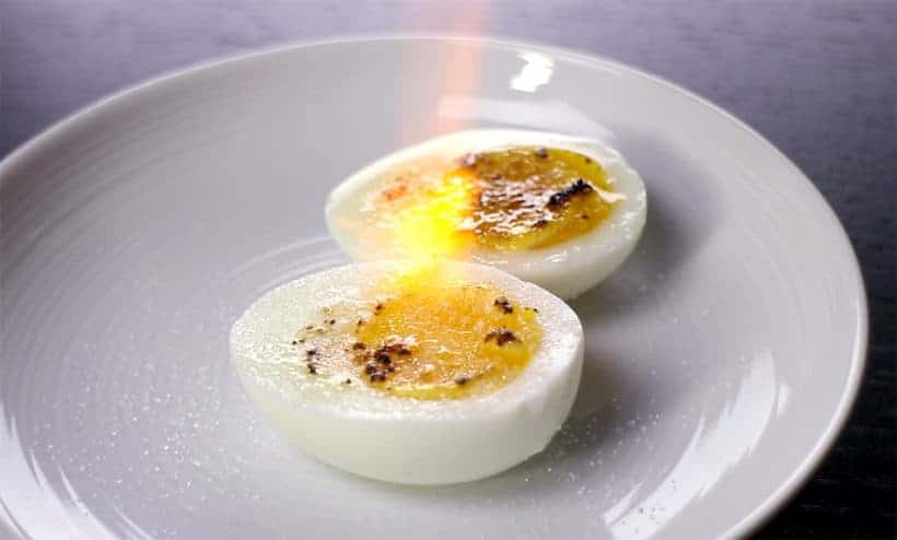 Instant Pot Egg Brulee Recipe (Pressure Cooker Egg Brûlée): use culinary torch to caramelize the sugar to create a crisp crackable top
