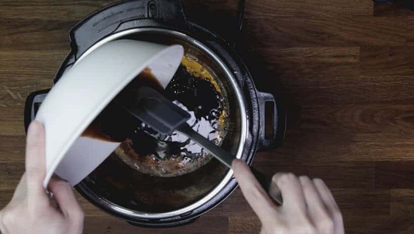 Instant Pot Gumbo Recipe (Pressure Cooker Gumbo): add brown gumbo roux in Instant Pot Electric Pressure Cooker