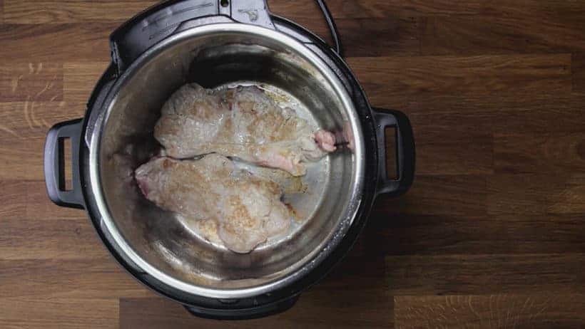 How to Make Instant Pot Sweet 'n Sour Pork Chops Recipe: brown marinated pork chops