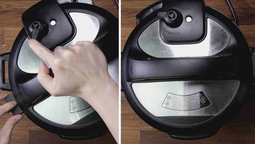How to seal Instant Pot Pressure Cooker for Pressure Cooking: turn venting knob to sealing position 
