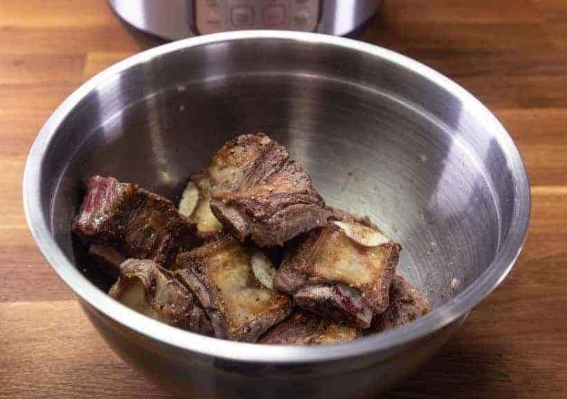 Instant Pot Short Ribs (Pressure Cooker Short Ribs): set aside browned beef short ribs