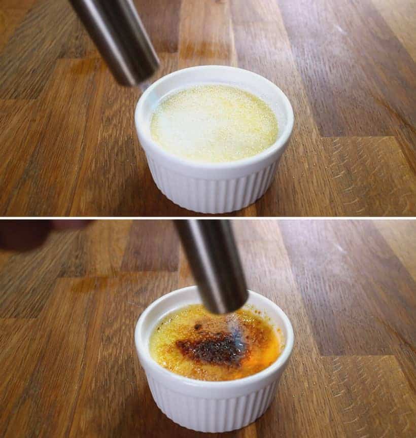 how to caramelize creme brulee with culinary torch