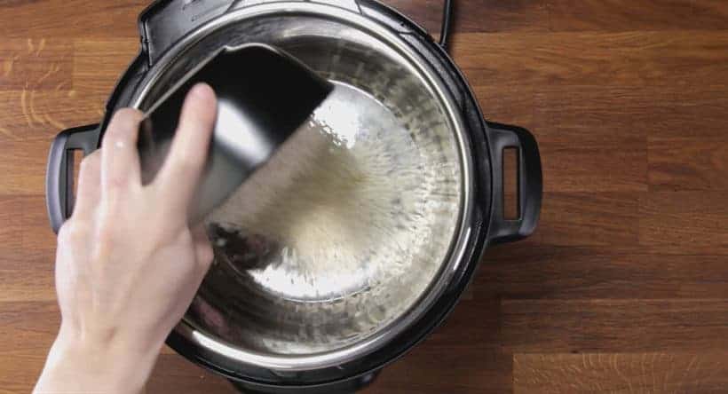 add rice to Instant Pot, rinse, and drain well.