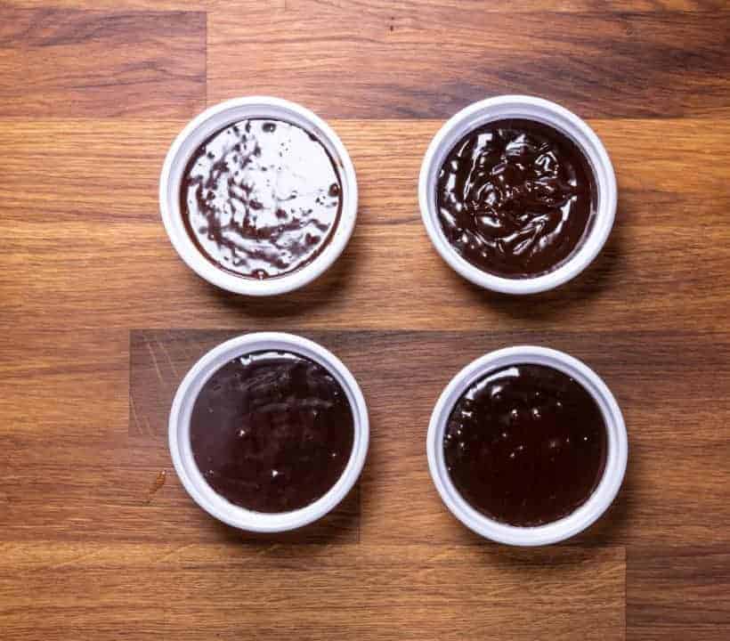 Instant Pot Lava Cake | Instant Pot Chocolate Fondant | Instant Pot Molten Chocolate Cake: pour chocolate lava cake mixture into ramekins