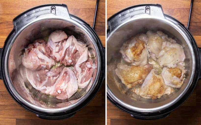 Instant Pot Chicken Soup | Pressure Cooker Chicken Soup: brown chicken in Instant Pot Pressure Cooker