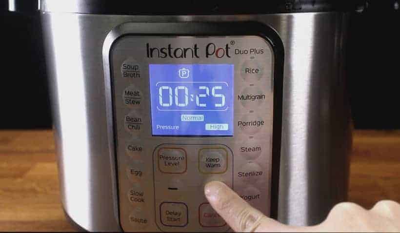 Instant Pot Pressure Cooker High Pressure Program 25 minutes