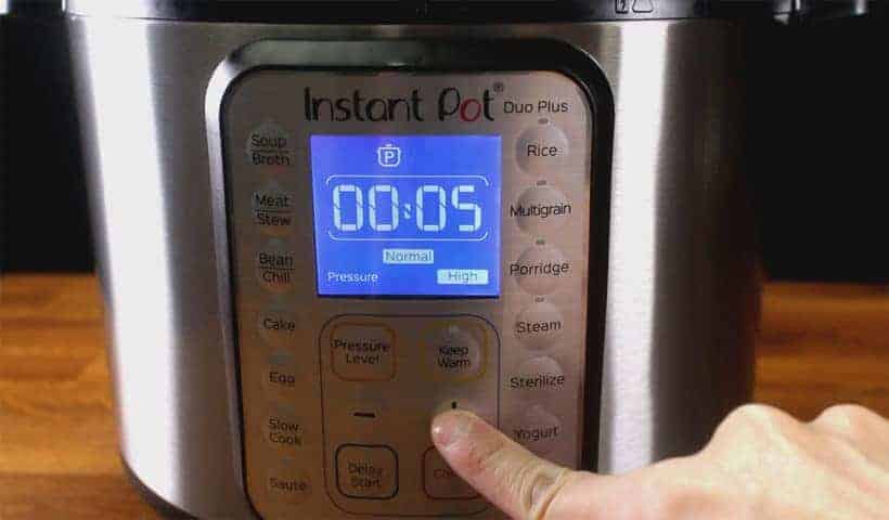 Instant Pot Pressure Cooker High Pressure 5 minutes