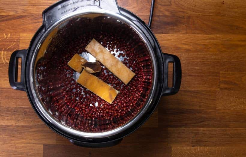 Instant Pot Red Bean Soup | Pressure Cooker Red Bean Soup: add adzuki beans, chenpi, brown sugar in pieces, salt in Instant Pot Pressure Cooker