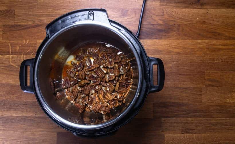 Instant Pot Firecracker Candied Pecans | Glazed Pecans | Spiced Pecans Recipe: add pecans in Instant Pot Pressure Cooker
