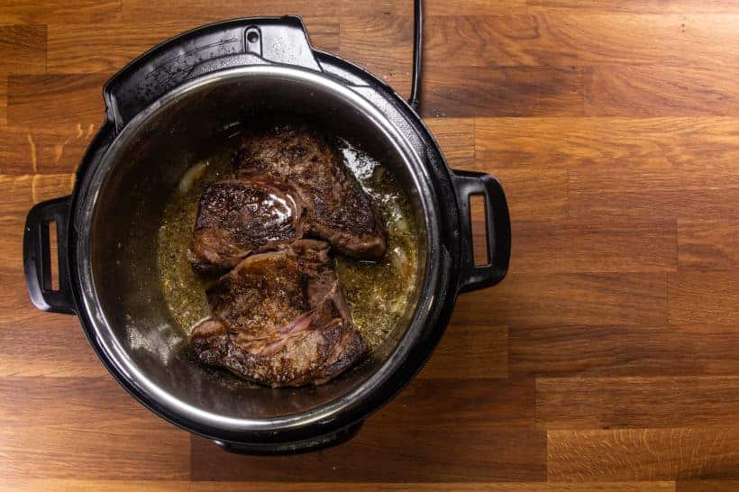 Instant Pot Italian Beef | Pressure Cooker Italian Beef: add browned chuck roast in Instant Pot Pressure Cooker