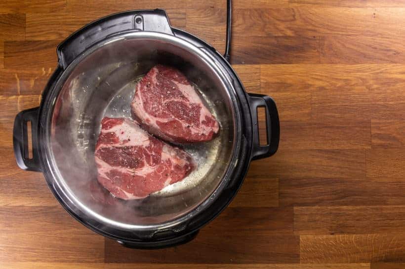 Instant Pot Italian Beef | Pressure Cooker Italian Beef: brown chuck roast in Instant Pot Pressure Cooker