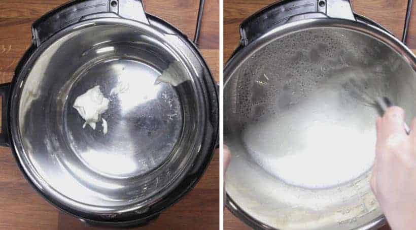 Instant Pot Yogurt (Instant Pot Cold Start Yogurt | Instant Pot No Boil Yogurt): add yogurt and fairlife ultrafiltered milk in Instant Pot Pressure Cooker