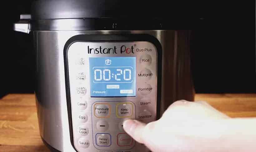 Instant Pot Pressure Cooker High Pressure Cooking at 20 minutes