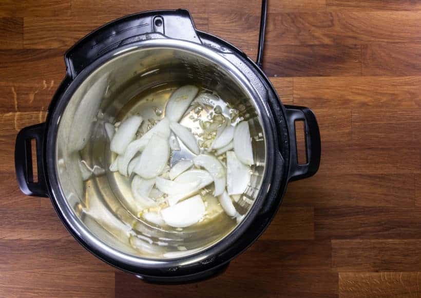 Instant Pot Brisket | Pressure Cooker Beef Brisket: add aromatics and flavorings in Instant Pot Pressure Cooker