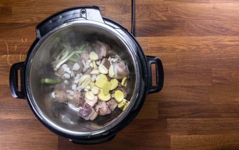 Instant Pot Chinese Lamb Stew | Pressure Cooker Lamb Stew: saute garlic, ginger, shallot, green onions in Instant Pot Pressure Cooker