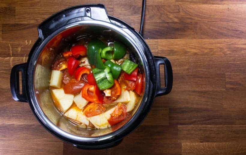 Instant Pot Chinese Chicken Stew | Instant Pot Da Pan Ji: quick cook bell peppers in Instant Pot Pressure Cooker