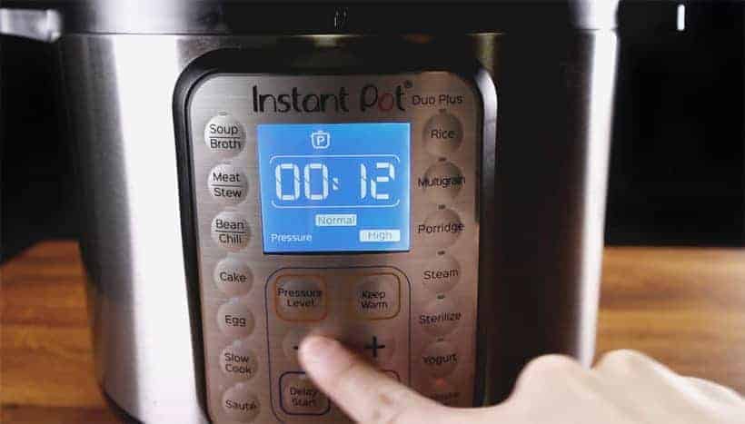 Instant Pot Pressure Cooker High Pressure 12 minutes