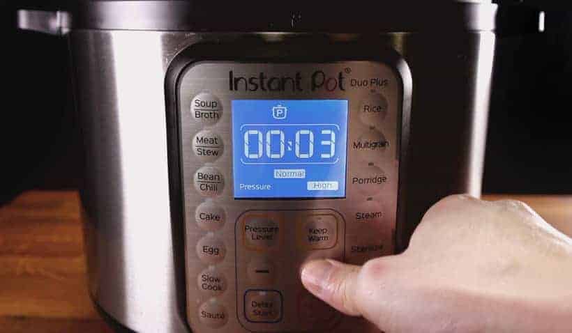 Instant Pot Pressure Cooker High Pressure 3 minutes