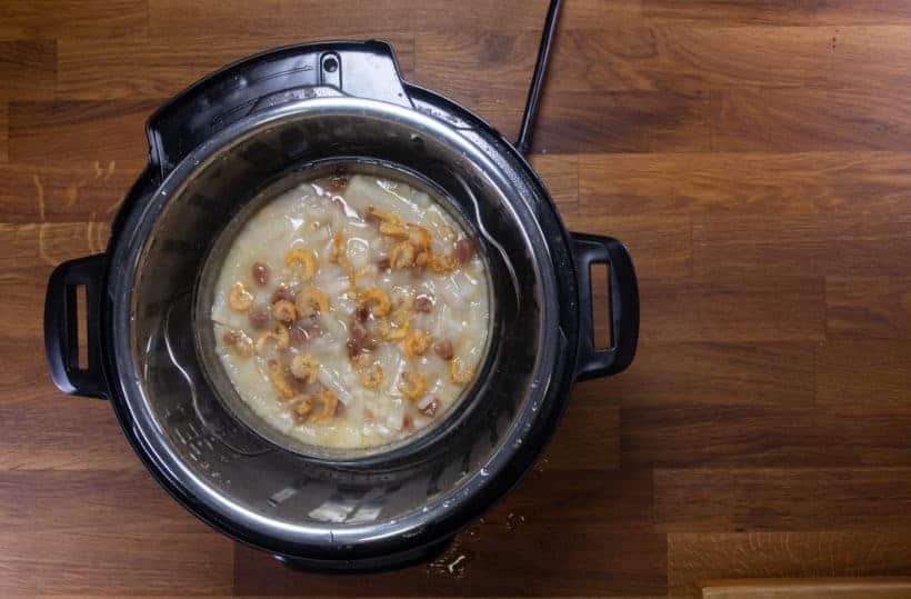 Instant Pot Turnip Cake: pressure cooked lo bak go in Instant Pot Pressure Cooker
