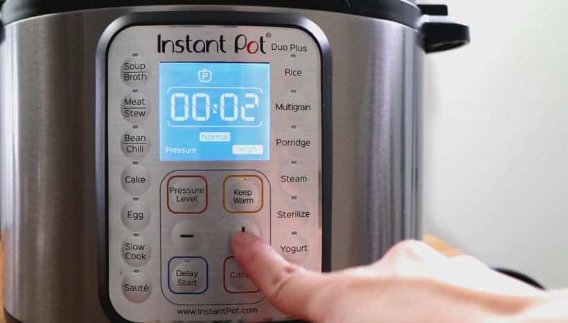 Instant Pot Pressure Cooker High Pressure 2 minutes