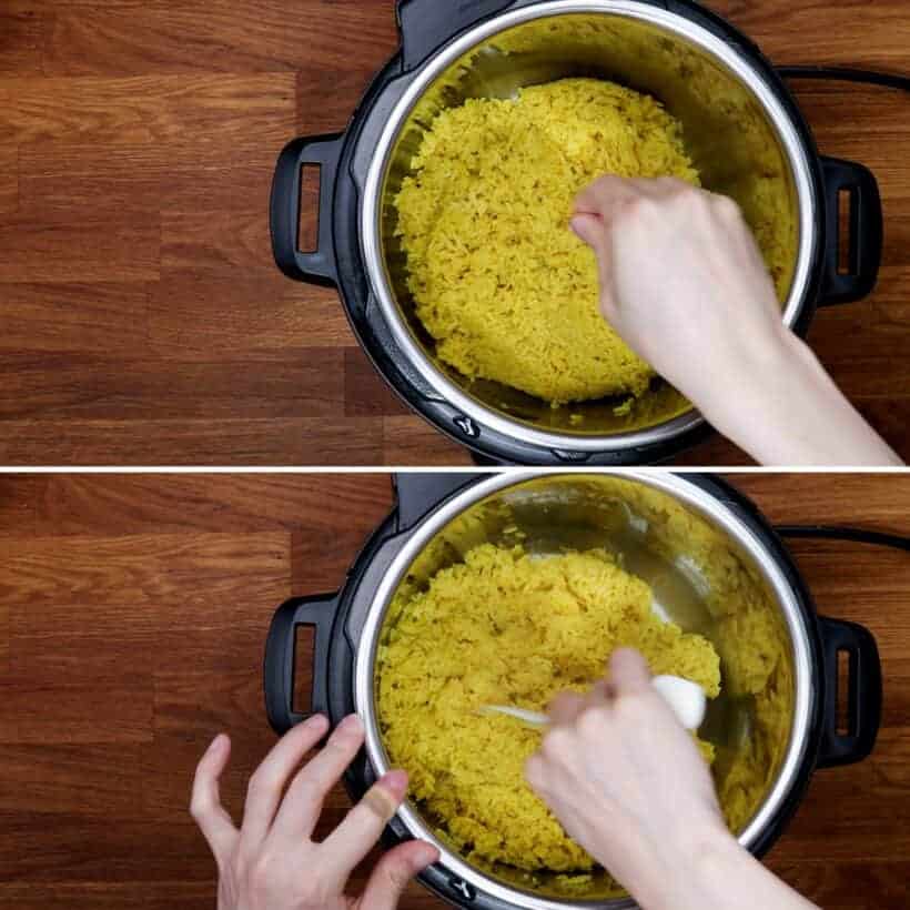 Yellow Rice in a Rice Cooker - paper + heart