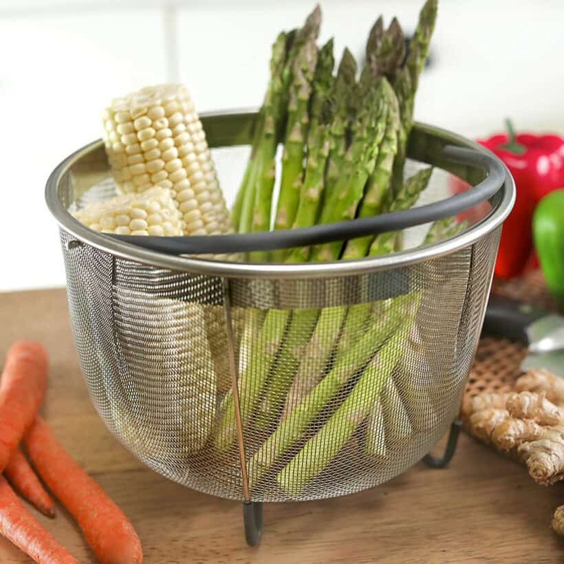 Instant Pot Official Large Mesh Steamer Basket, Stainless Steel, Round