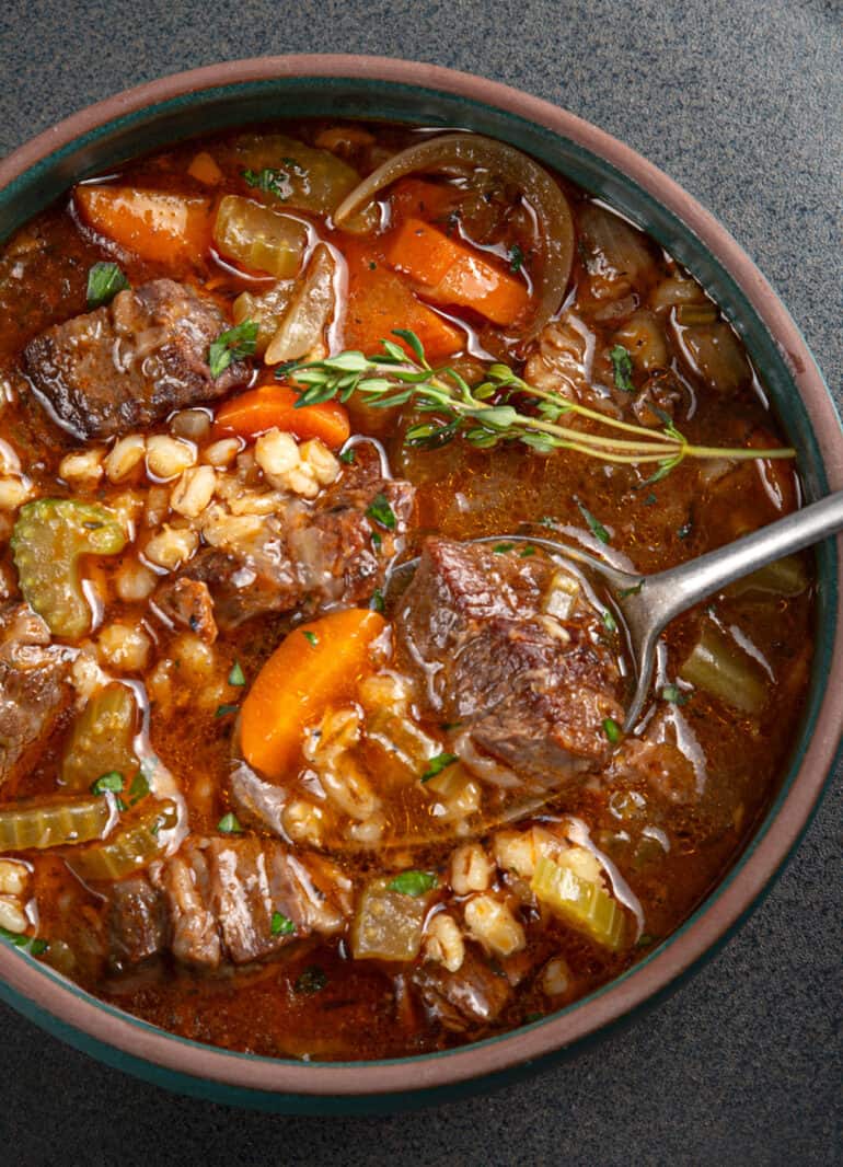 Instant Pot Beef Barley Soup | Tested by Amy + Jacky